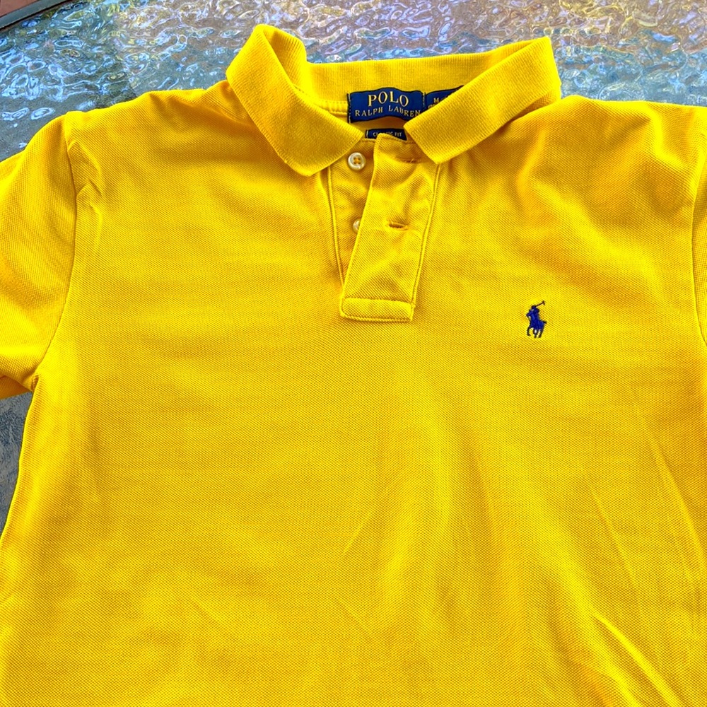 Boys Polo Ralph Lauren yellow polo shirt  size medium 10-12